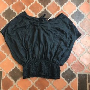 FREE PEOPLE BLACK LACE TIE BACK TOP.  XS